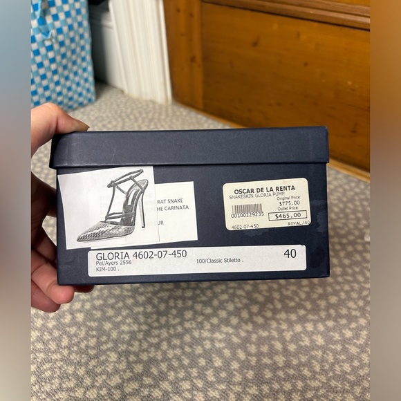 Oscar de la Renta Brand New $775 Snakeskin Gloria Pump Stiletto Heels Size EU 40 - Picture 4 of 10